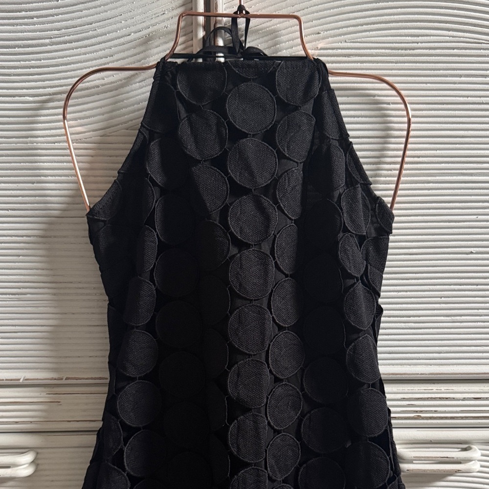 Mainstrip Black Circle Fringe Halter Dress